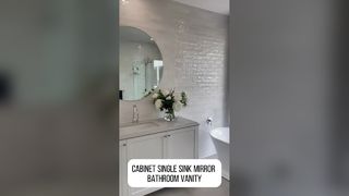 Cabinet single sink mirror bathroom vanity