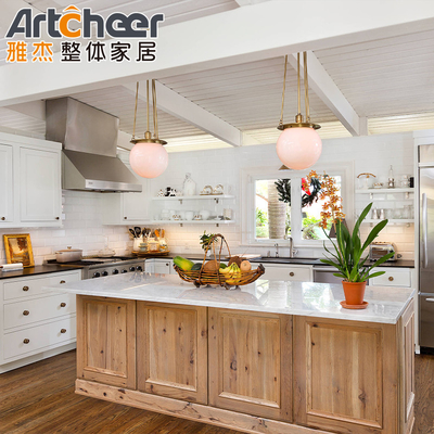 Buy Customized Size Kitchen Furniture Solid Wood Kitchen Cabinet Sets with Grey Cupboard online manufacture
