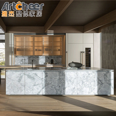 Buy Modern Stylish Kitchen Cabinet with Light Oak Veneer Laminated and Customizable Size online manufacture