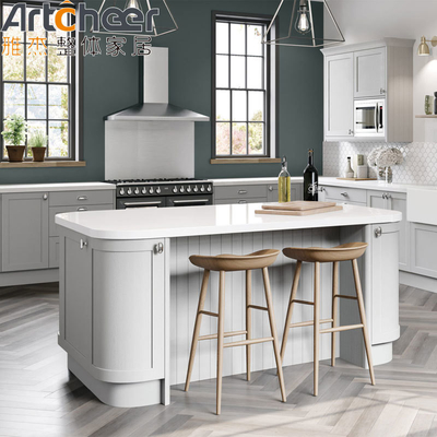 Buy Custom Made Small Apartment Kitchen Cabinets with Crystallized Glass Panel Countertop online manufacture