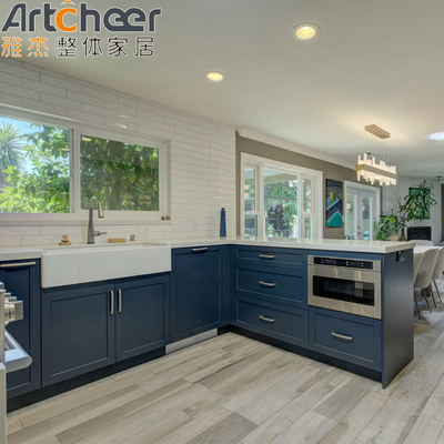 Buy Modern Above Counter Kitchen Cupboards with Glass Door and Granite Countertop Design online manufacture