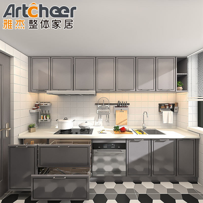 Buy Modern Stylish Solid Wood Kitchen Cabinet with Laminated Bullnose Countertop Edging online manufacture