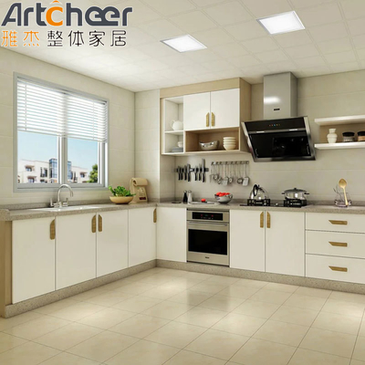 Buy Drawer Slide Kitchen Cabinet with Adjustable Island in Black and White Sunmica Design online manufacture