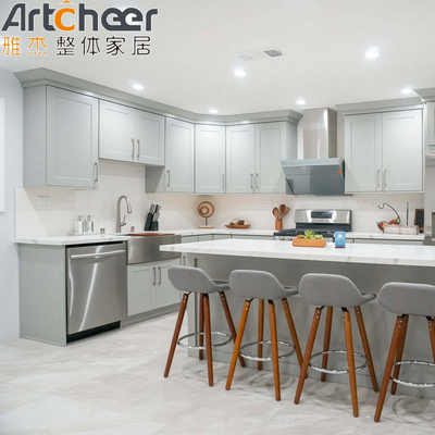 Buy American Style Ready to Assemble White Shaker Style Modular Kitchen Cabinet Solid Wood online manufacture
