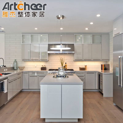 Buy Antique Luxury Solid Wood Kitchen Cabinets In Modern Style U Shaped Kitchen Units online manufacture