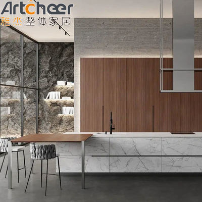 Buy Modular Acrylic Kitchen Cabinet Door with Aluminium Frame and Sintered Stone Table Top online manufacture