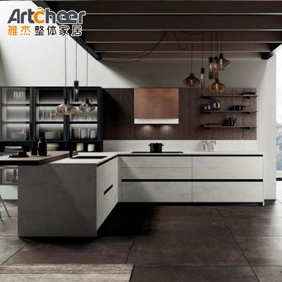 Buy Kitchen Storage Cabinet Shelf With Door And Wall Cupboard E1 Grade Laminated Ogee Edge online manufacture