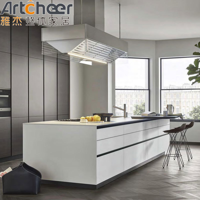 Buy Kabinet Kitchen Cabinet Aluminium Profile Modern Design Furniture with E0 Grade HPL Material online manufacture