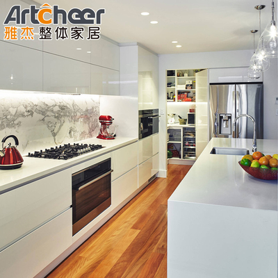 Buy Customized Size Kitchen Cabinet with Drawers and Single Island in Contemporary Design online manufacture