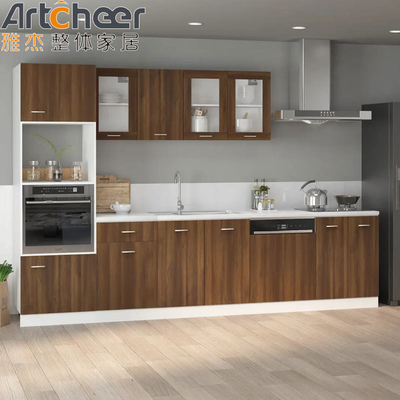 Buy Particle Board Kitchen Cabinets in Industrial Style with Artificial Quartz Countertop online manufacture