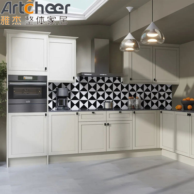 Buy Solid Wood European Shaker Kitchen Cabinets with White Color and Super Susan Corner online manufacture