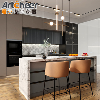 Buy Traditional Design Waterproof Kitchen Cabinets with Radius Beveled Edge Countertop online manufacture