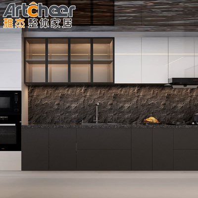Buy Modular Kitchen Cabinets American Style Custom Design with Solid Wood and Quartz Top online manufacture