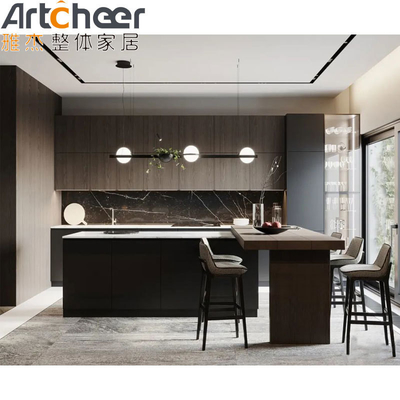 Buy Custom Made Solid Wood Frame Kitchen Island with Lacquer Finish and Modern Dining Room online manufacture