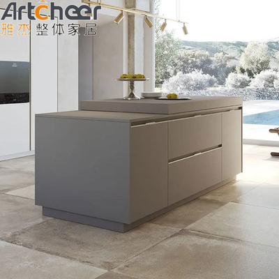 Buy Drawer Basket and Island Table E0 Grade Material Custom Kitchen Cabinet with Steel Frame online manufacture