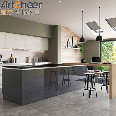 Buy Contemporary Style 2pac Lacquer Kitchen Pantry with High Gloss Finish and Accessories online manufacture