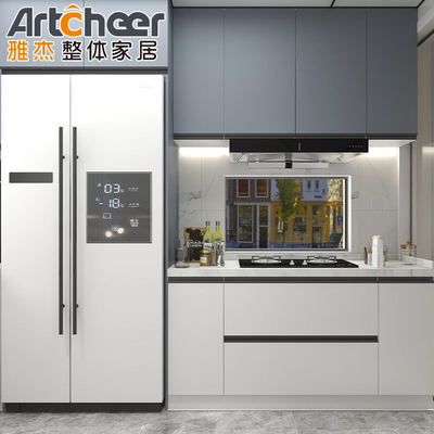 Buy Small Kitchen Apartment Melamine Kitchen Cabinet Door with Contemporary Design Style online manufacture