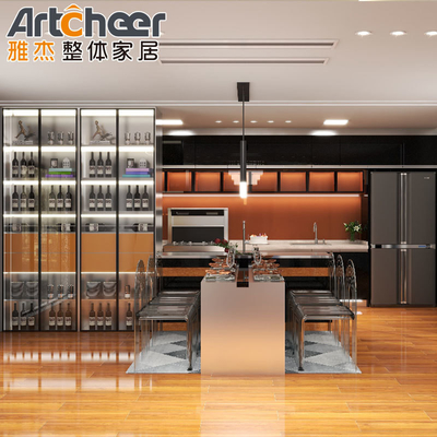 Buy Modern Kitchen Cabinets Durable Scandinavian Furniture with Custom Size and Island Table online manufacture