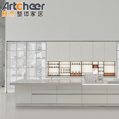 Buy Indoor and Outdoor Kitchen Grill with Fridge Cabinet Italian Island Design in White online manufacture