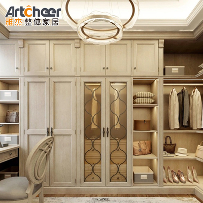Buy Adjustable Wooden I-Shaped Corner Wardrobe in White Finish for Saudi Bedroom Furniture online manufacture