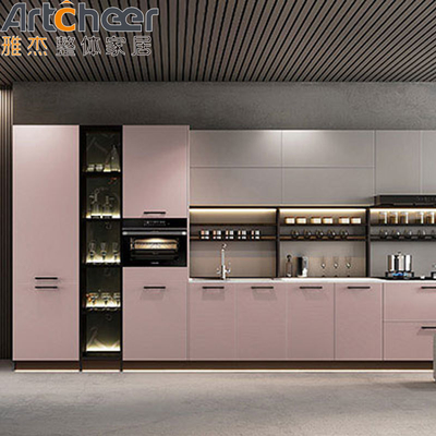 Buy Stylish Lacquer Finish Kitchen with Modern L Shape Peninsula and Soft Close Feature online manufacture