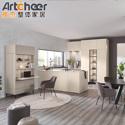Buy Modular Wooden Kitchen Cabinets with Antique Style and Luxury Marble Top Customized Size online manufacture