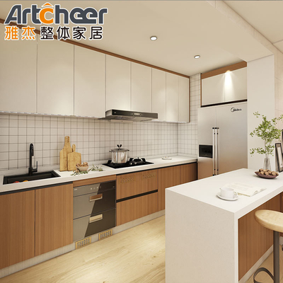 Buy Enhance Your Kitchen with Laminated Bullnose Countertop Acrylic Kitchen Cabinet Set online manufacture