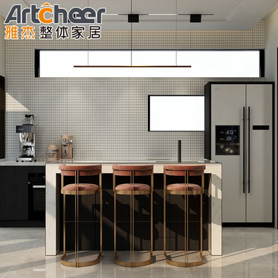 Buy Artificial Quartz Countertop C Shaped Kitchen Cabinet Design For Home Furniture online manufacture