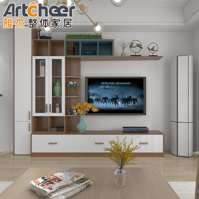 Buy Home Furniture Simple LED TV Wall Mount Stand Cabinet with Sliding Doors in Indonesia online manufacture