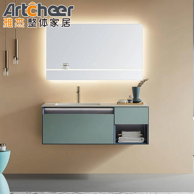 Buy Floor Mounted Rectangle Rock Slab Basin Plywood Vanity Cabinet for Modern Bathroom online manufacture