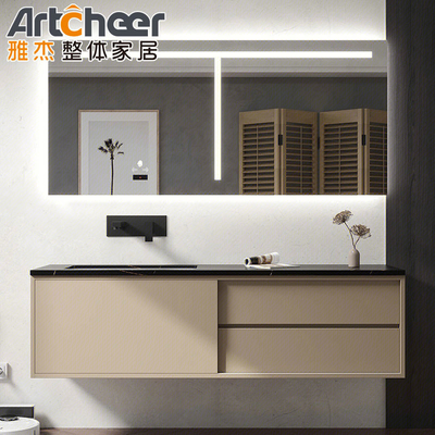 Buy Rectangle Modern Style Bathroom Cabinet Wood Luxury Vanity Set with Floor Mounted Sink online manufacture