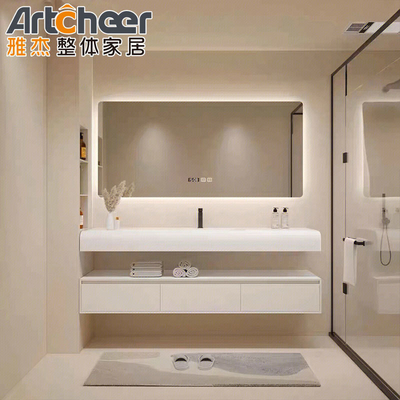 Buy Stylish Solid Wood Bathroom Vanity with Drawer Storage and Durable Carrara Marble Top online manufacture
