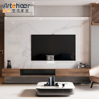 Buy PANEL Wood Style Tea Table TV Cabinet Set with Customized Color and Back Cabinet Design online manufacture