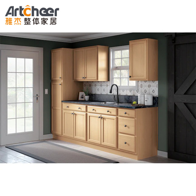 Durable Modern Style Small Custom Shaker Cabinets Set With Sink Solid Wood American Design