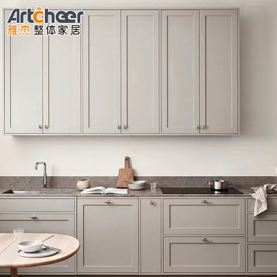 Flat Edge Countertop Eased Edge Modern Modular Kitchen Cabinet for Hassle-Free Assembly