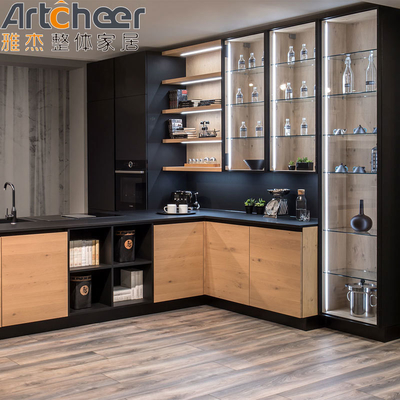 Artcheer Classic Wood Kitchen Cabinet Modern Design with E0 Grade Particleboard Doors