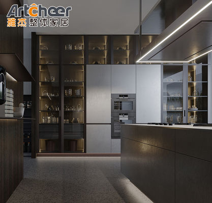 Modern Solid Wood Kitchen Cabinet With Luxury Island And Customized ...