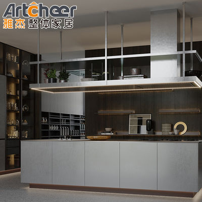 Modern Solid Wood Kitchen Cabinet With Luxury Island And Customized ...