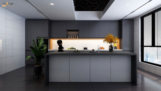 Contemporary Design Style Modern MDF Kitchen Cabinet With Hidden Hinges ...
