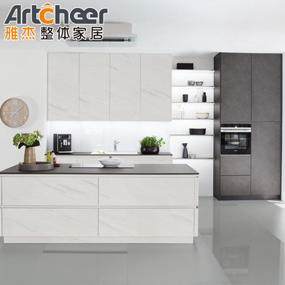 Door Drawer Base Cabinets White Color Kitchen Cabinets with Bamboo Pull Down Storage