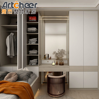 Wooden Bedroom Storage Closet Hinge Door Wardrobe Customized Color for Personalized