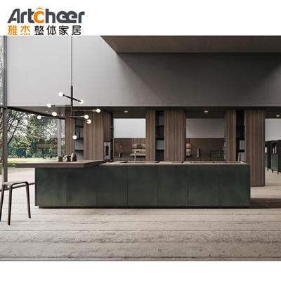 L Shape Island Design Modular Kitchen Cabinets Functional