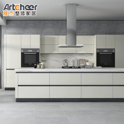 Modern EUROPEAN Style Italian Lacquer Kitchen Cabinet with Wooden Doors and Marble Top