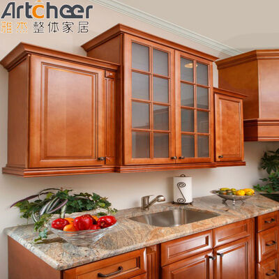 Solid Wood Kitchen Cabinet with Shaker Door in American Luxury Style ...