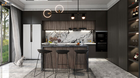 Modern Design L Shape Kitchen Island with Quartz Stone Table Top and ...